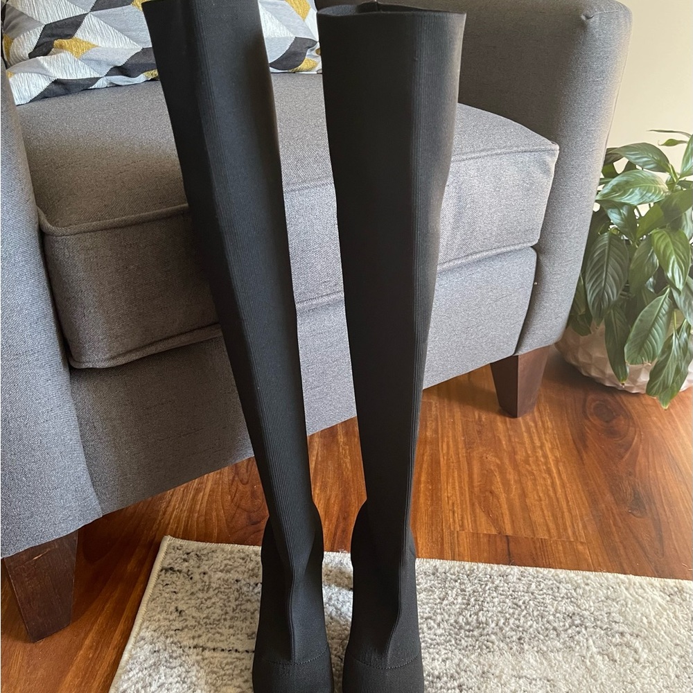 Charles David Fitted Stretch Knit Over the Knee Knit Boots
